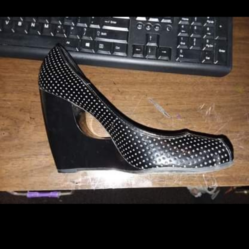Peep toe wedge heels